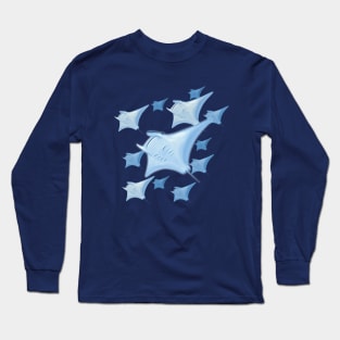 Manta Ray Graphic Design Long Sleeve T-Shirt